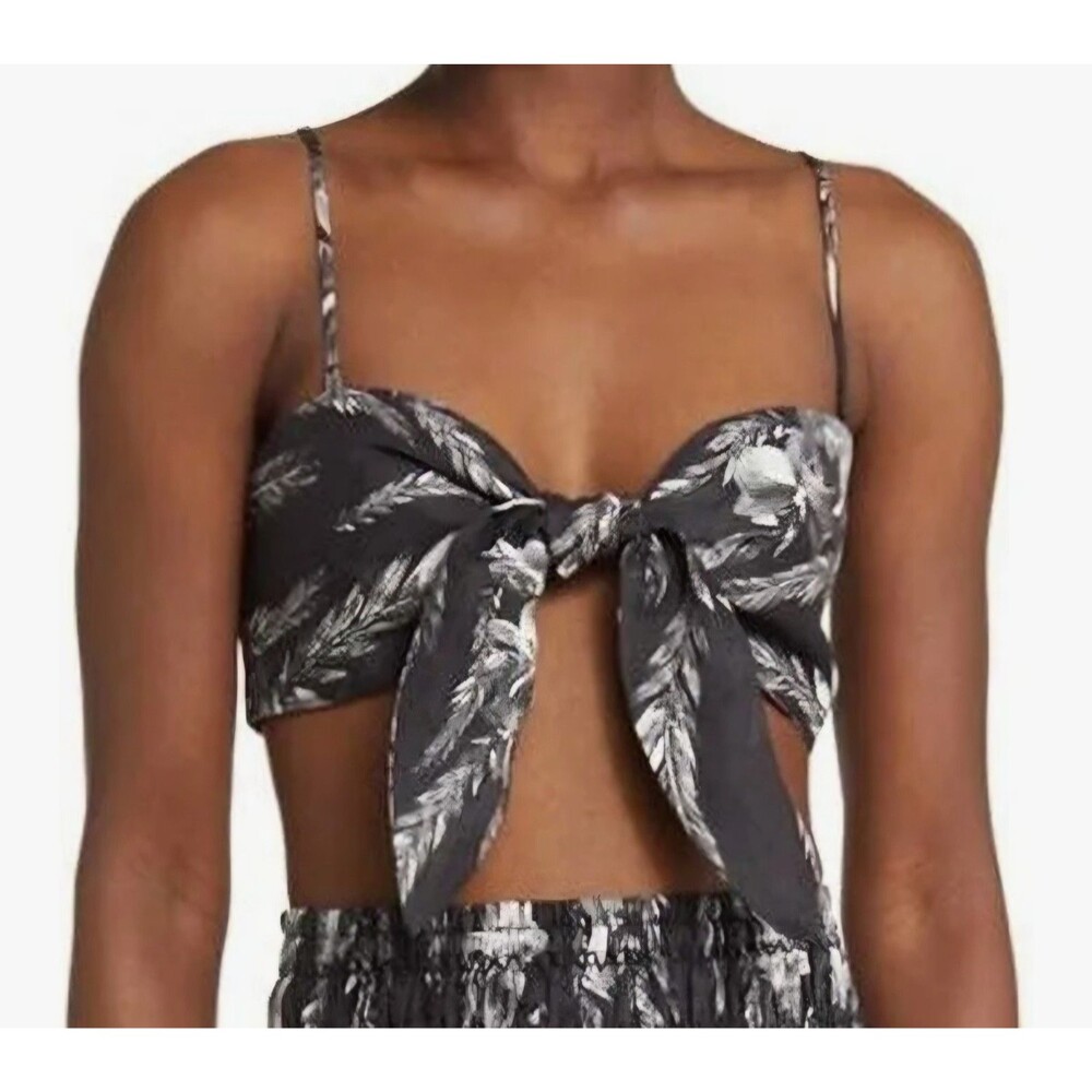 AllSaints Riah Mia Bandeau Linen Crop Camisole Convertible Top Size 2